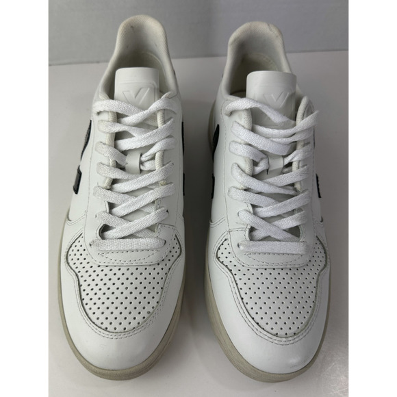 Veja Women’s Sneakers White Leather Black V Logo Lace Up Shoes Size EU 40 US 9 - Picture 12 of 12